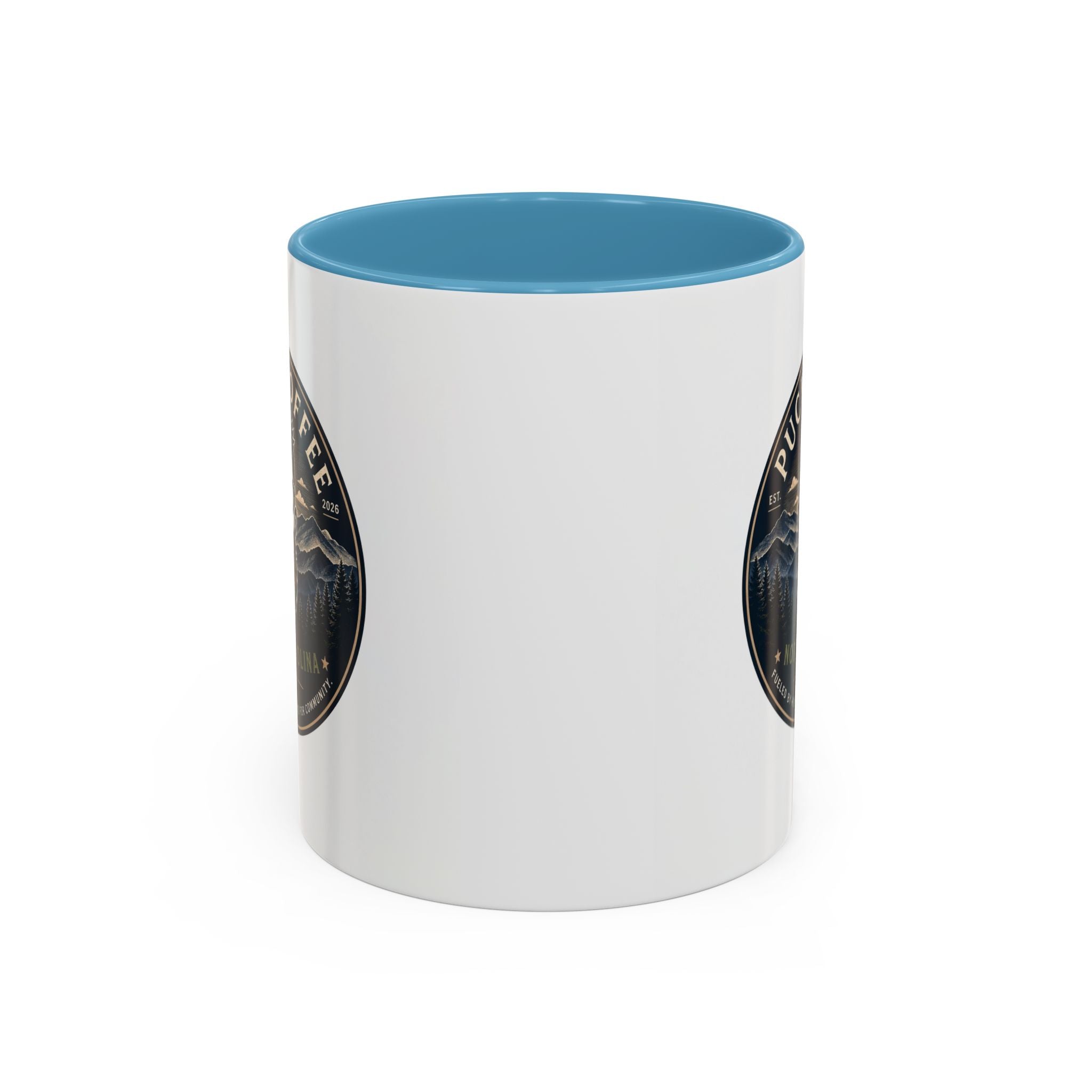 Puck Coffee North Carolina Accent Mug – Mountain Roaster Logo 11/15oz