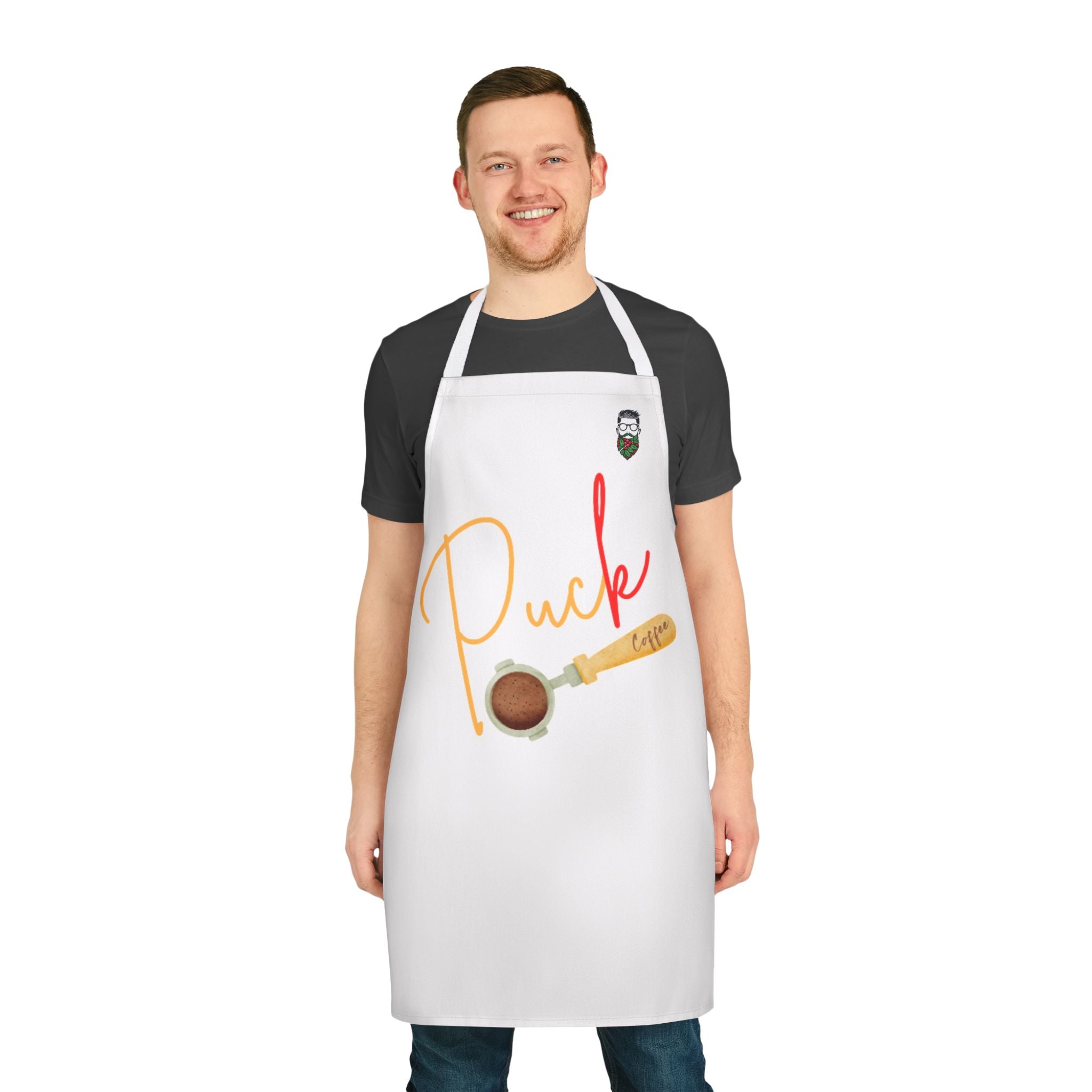 Puck Cooking Apron with 3-Color Straps - Perfect for Coffee Lovers and Home Baristas