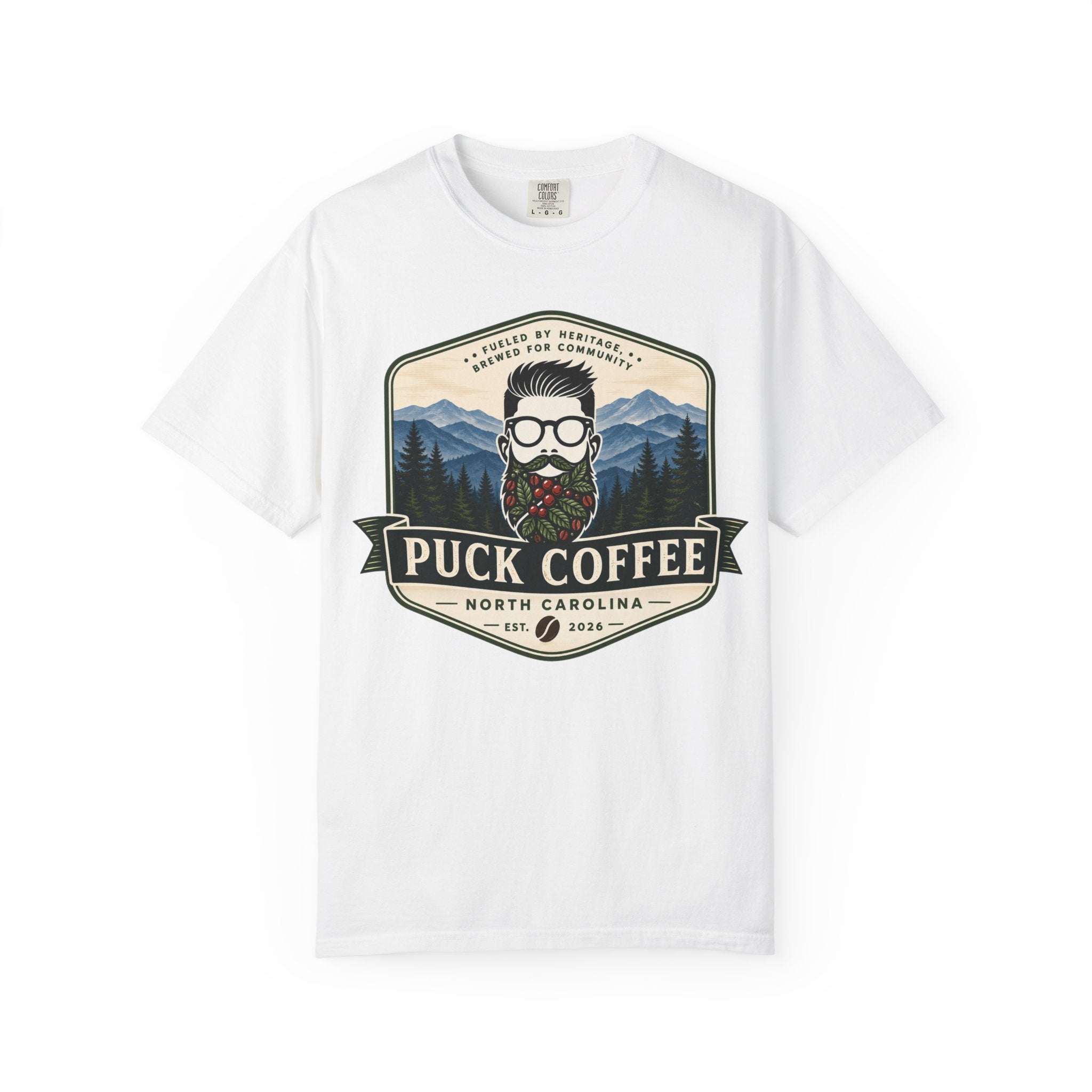 Puck Coffee Graphic T-Shirt — Mountain Beard Coffee Logo Tee