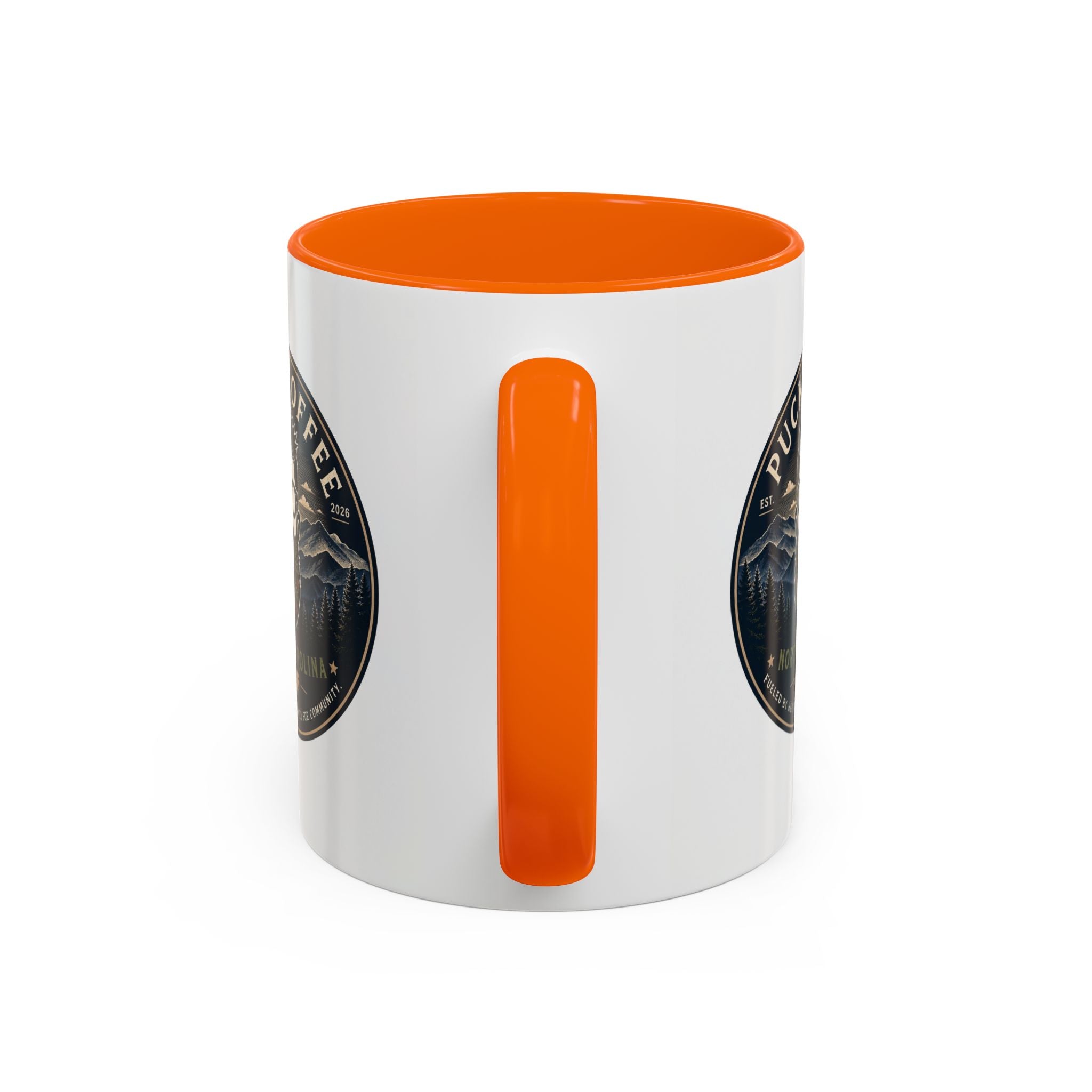 Puck Coffee North Carolina Accent Mug – Mountain Roaster Logo 11/15oz
