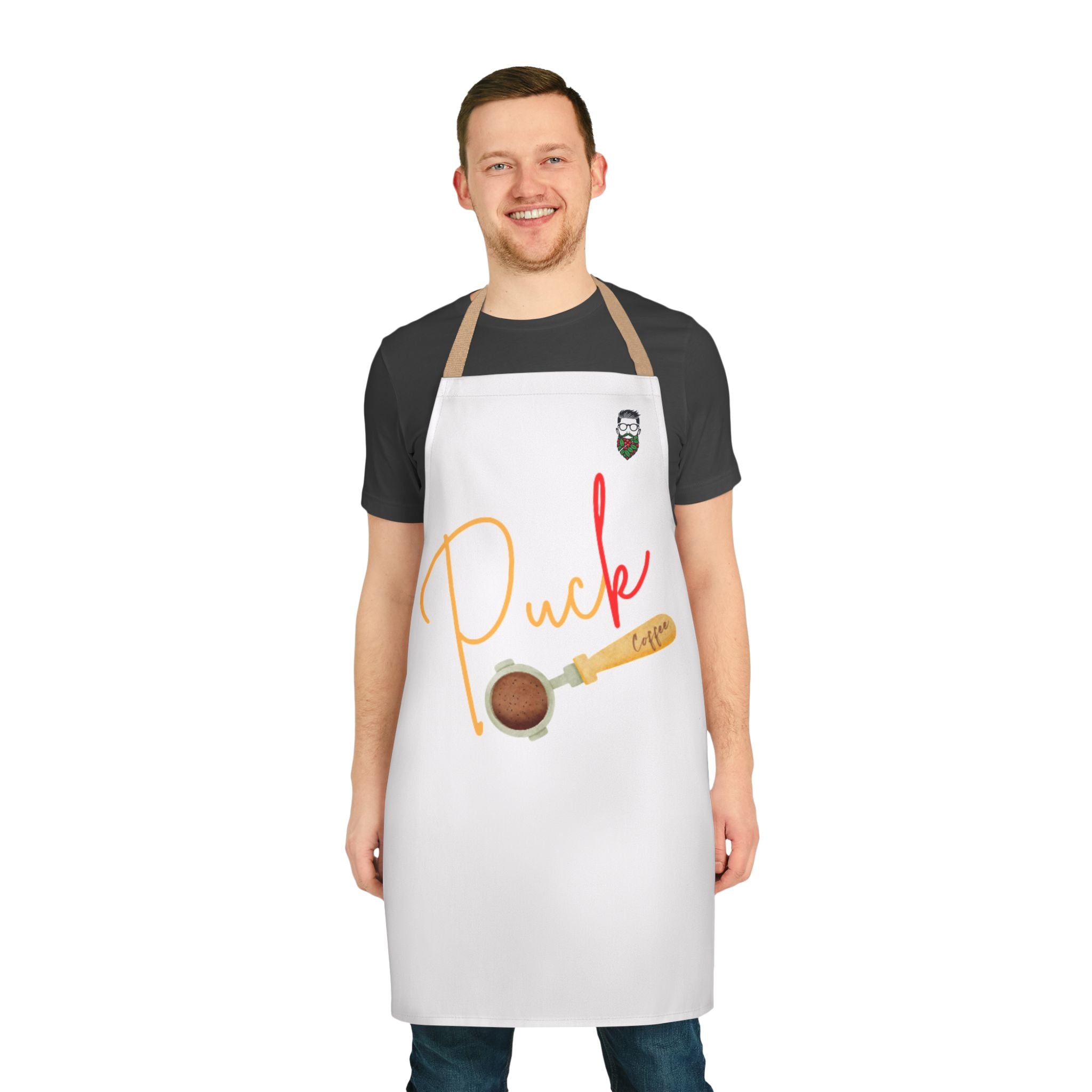 Puck Cooking Apron with 3-Color Straps - Perfect for Coffee Lovers and Home Baristas