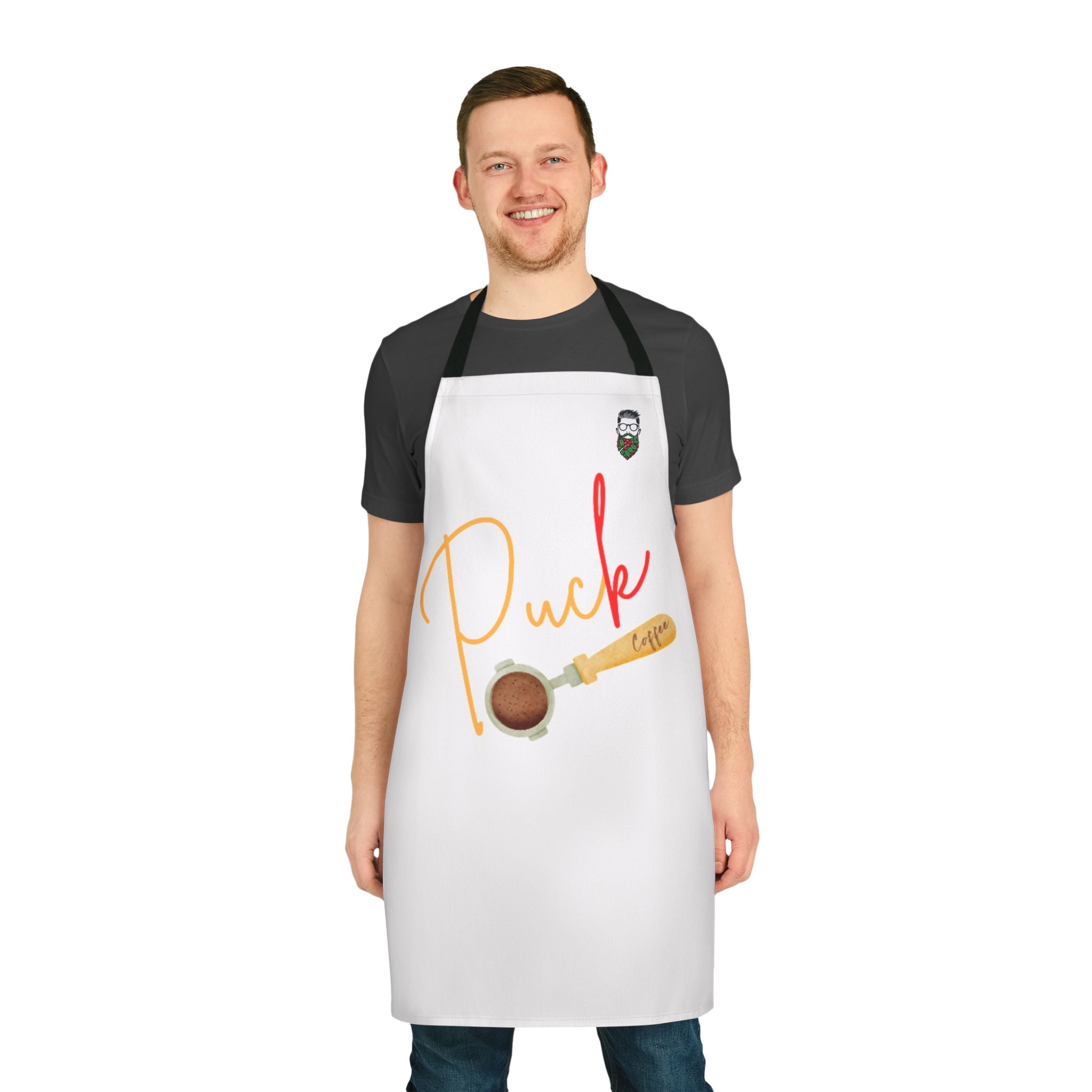 Puck Cooking Apron with 3-Color Straps - Perfect for Coffee Lovers and Home Baristas