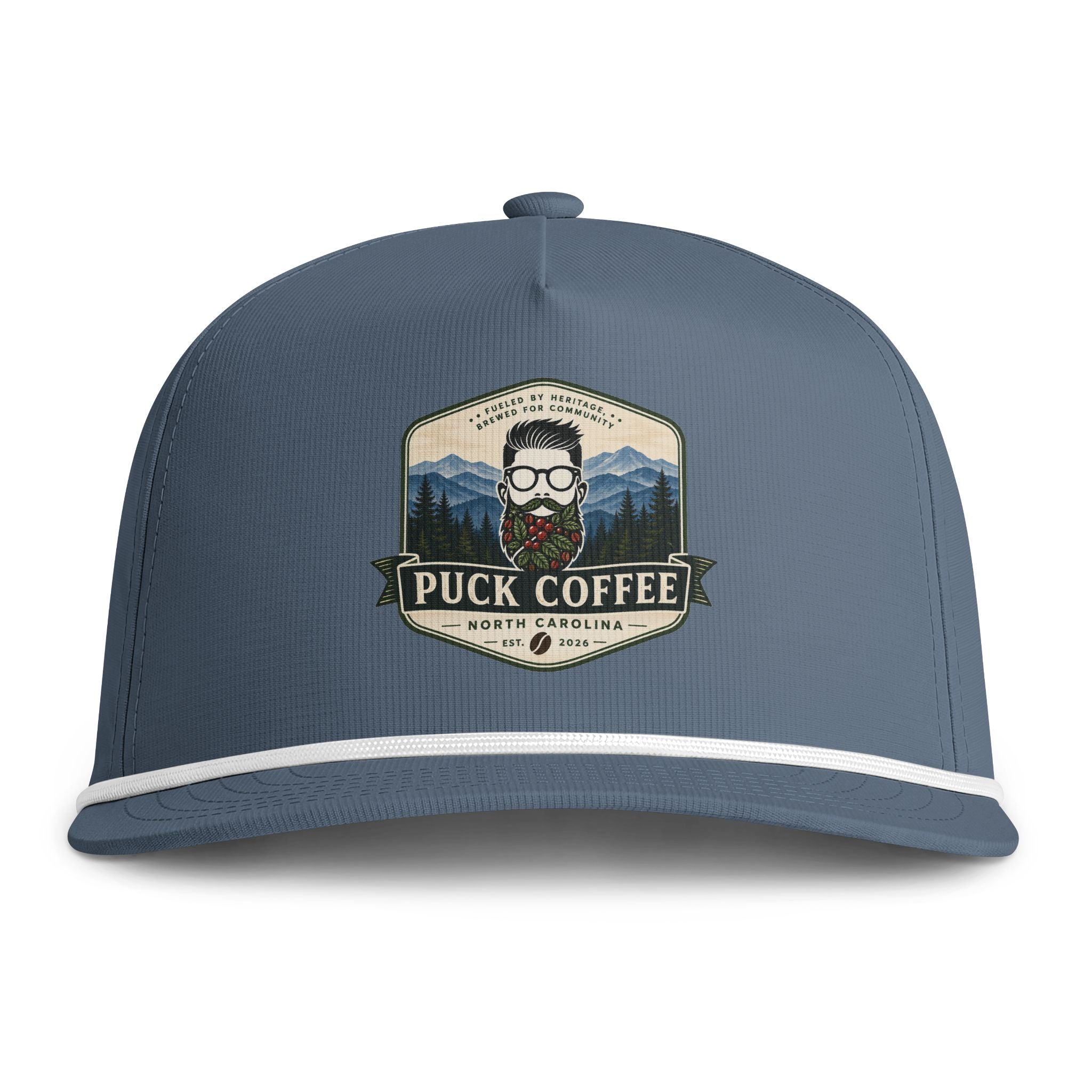 Puck Coffee Rope Cap – Vintage Mountain Coffee Logo Hat