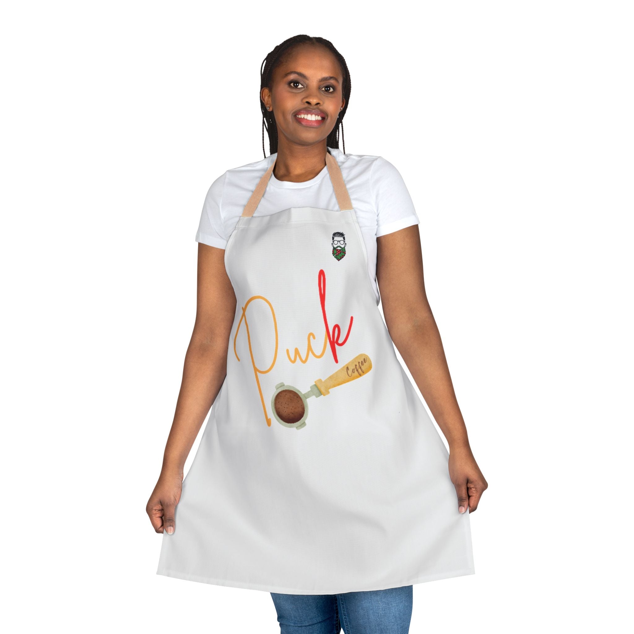 Puck Cooking Apron with 3-Color Straps - Perfect for Coffee Lovers and Home Baristas