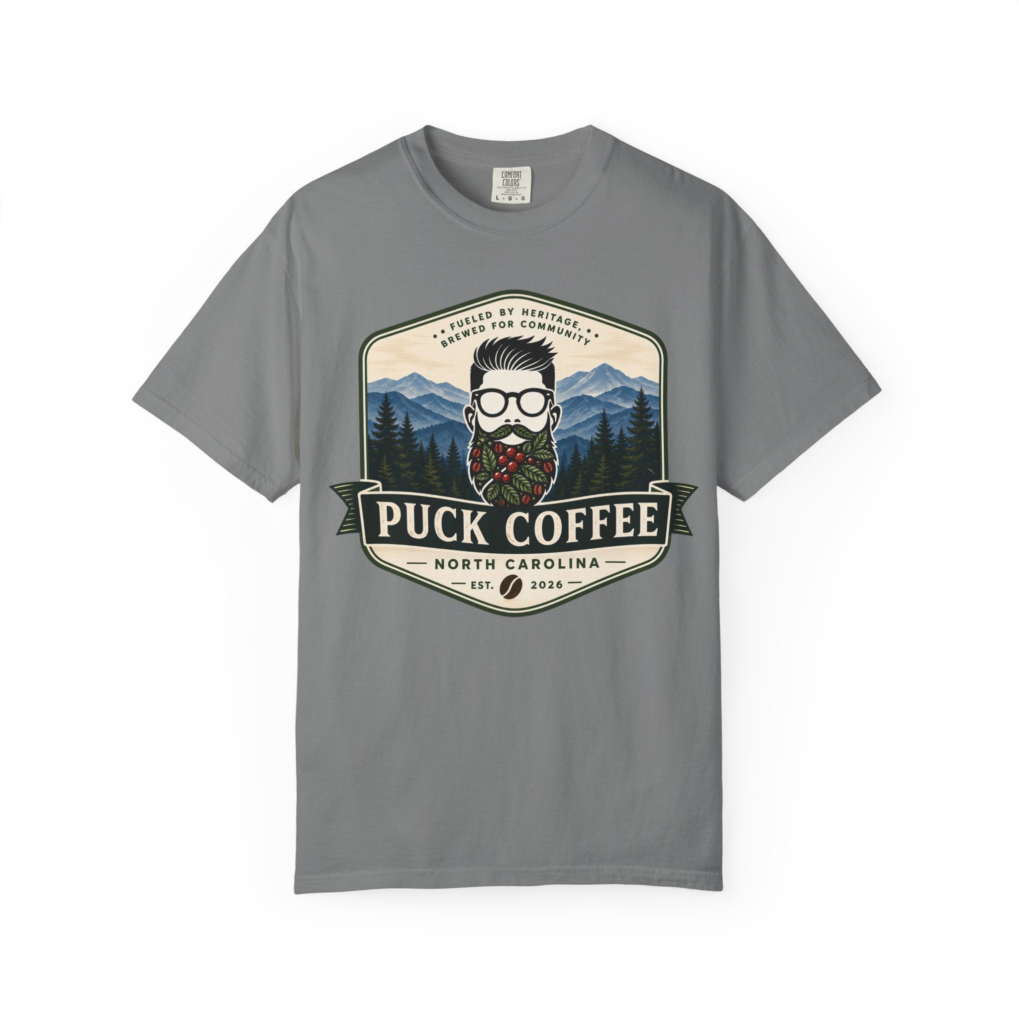 Puck Coffee Graphic T-Shirt — Mountain Beard Coffee Logo Tee