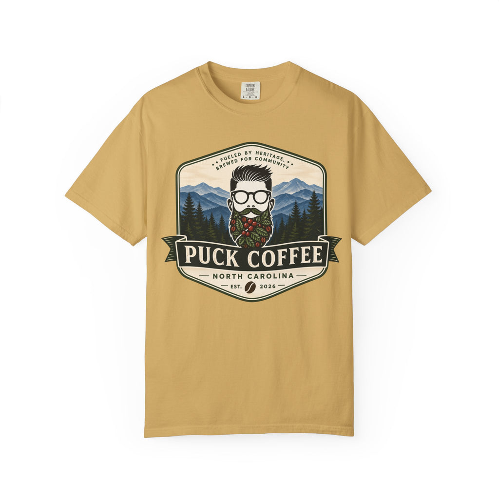 Puck Coffee Graphic T-Shirt — Mountain Beard Coffee Logo Tee