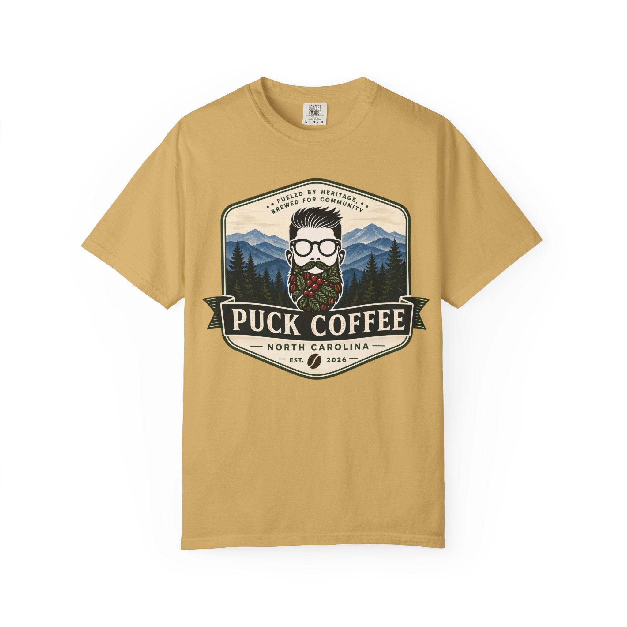 Puck Coffee Graphic T-Shirt — Mountain Beard Coffee Logo Tee
