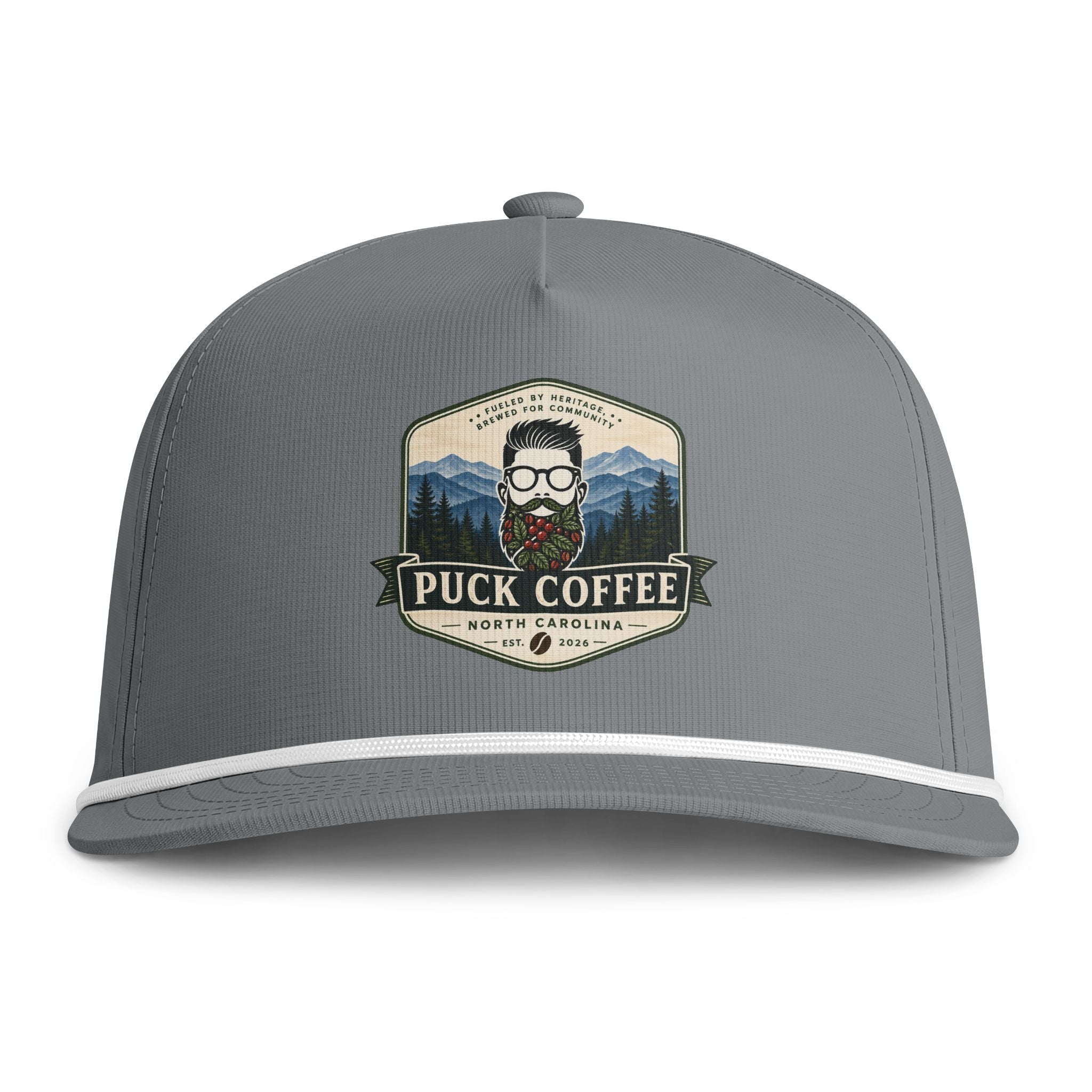 Puck Coffee Rope Cap – Vintage Mountain Coffee Logo Hat