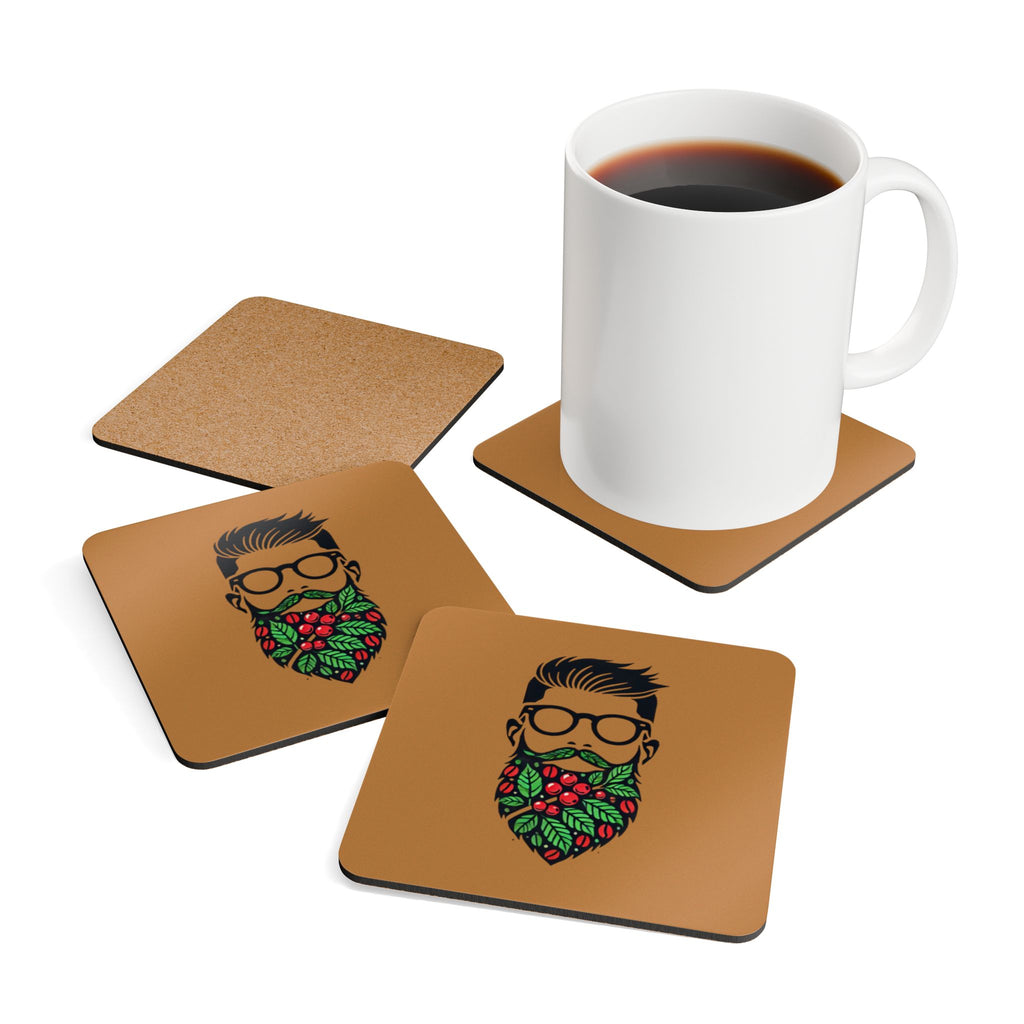 Puck Coffee Cork Coaster Set - Rustic Home Decor for Coffee Lovers & Nature Enthusiasts