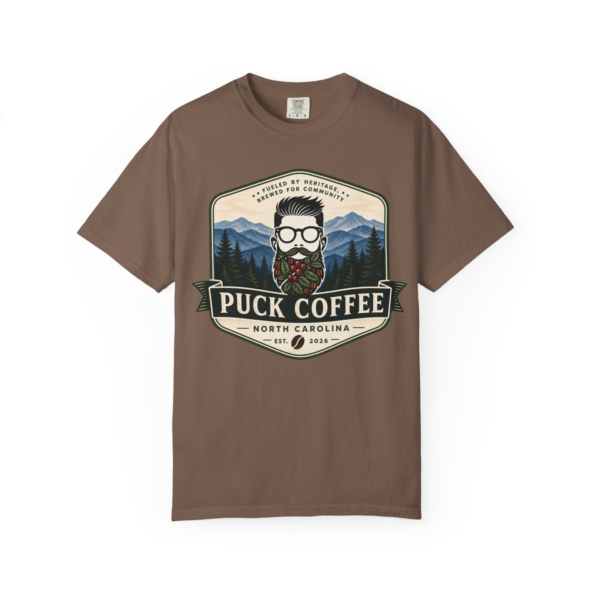 Puck Coffee Graphic T-Shirt — Mountain Beard Coffee Logo Tee