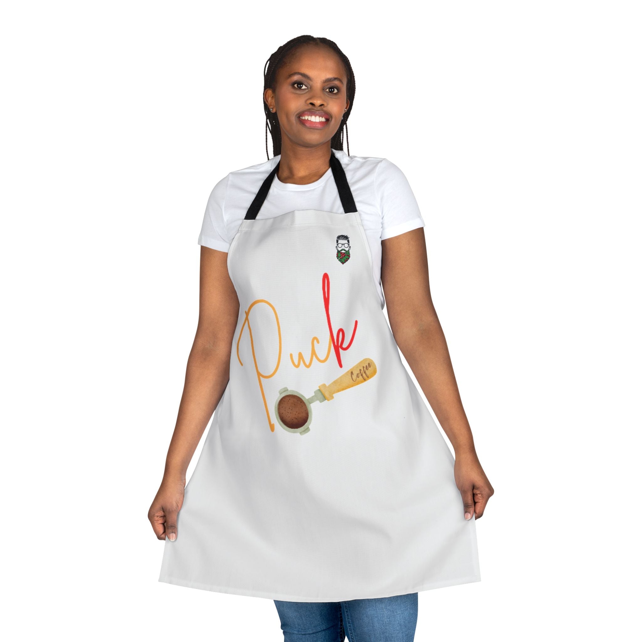 Puck Cooking Apron with 3-Color Straps - Perfect for Coffee Lovers and Home Baristas