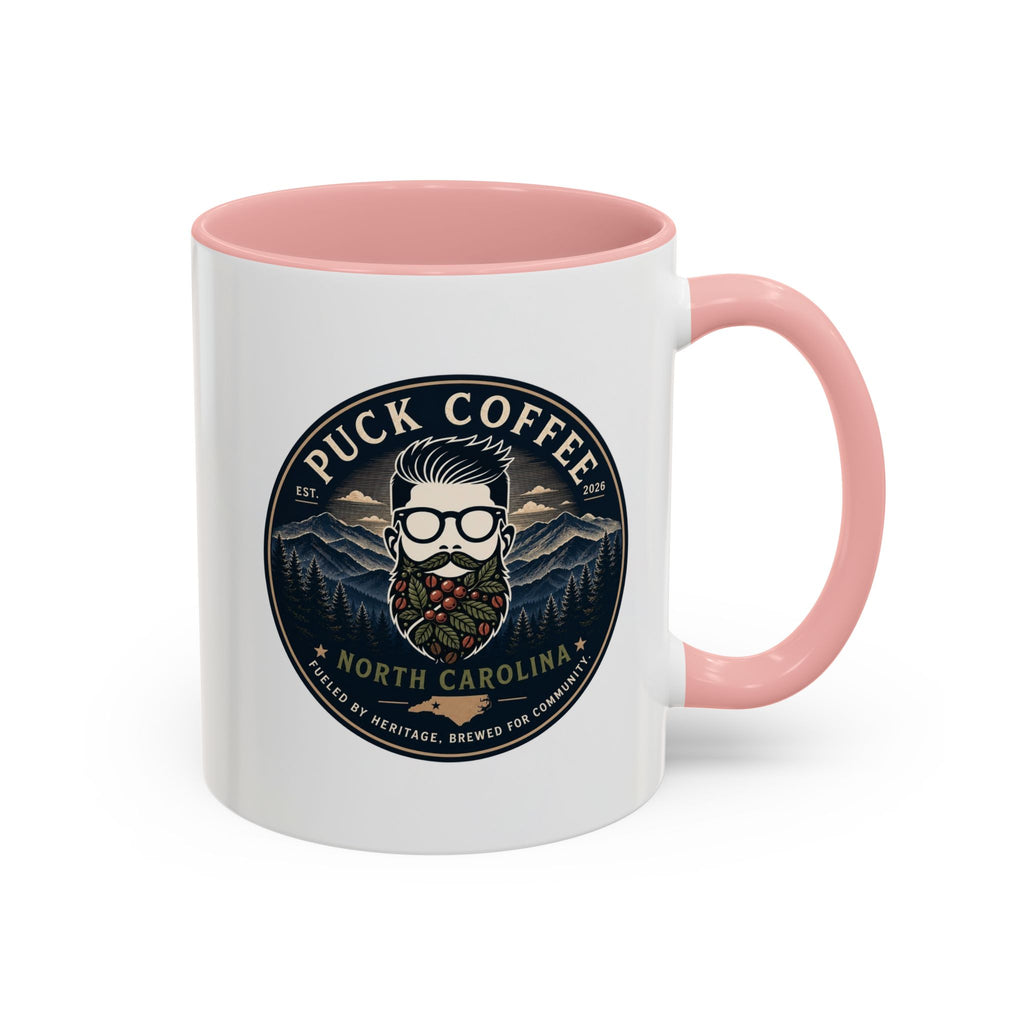 Puck Coffee North Carolina Accent Mug – Mountain Roaster Logo 11/15oz