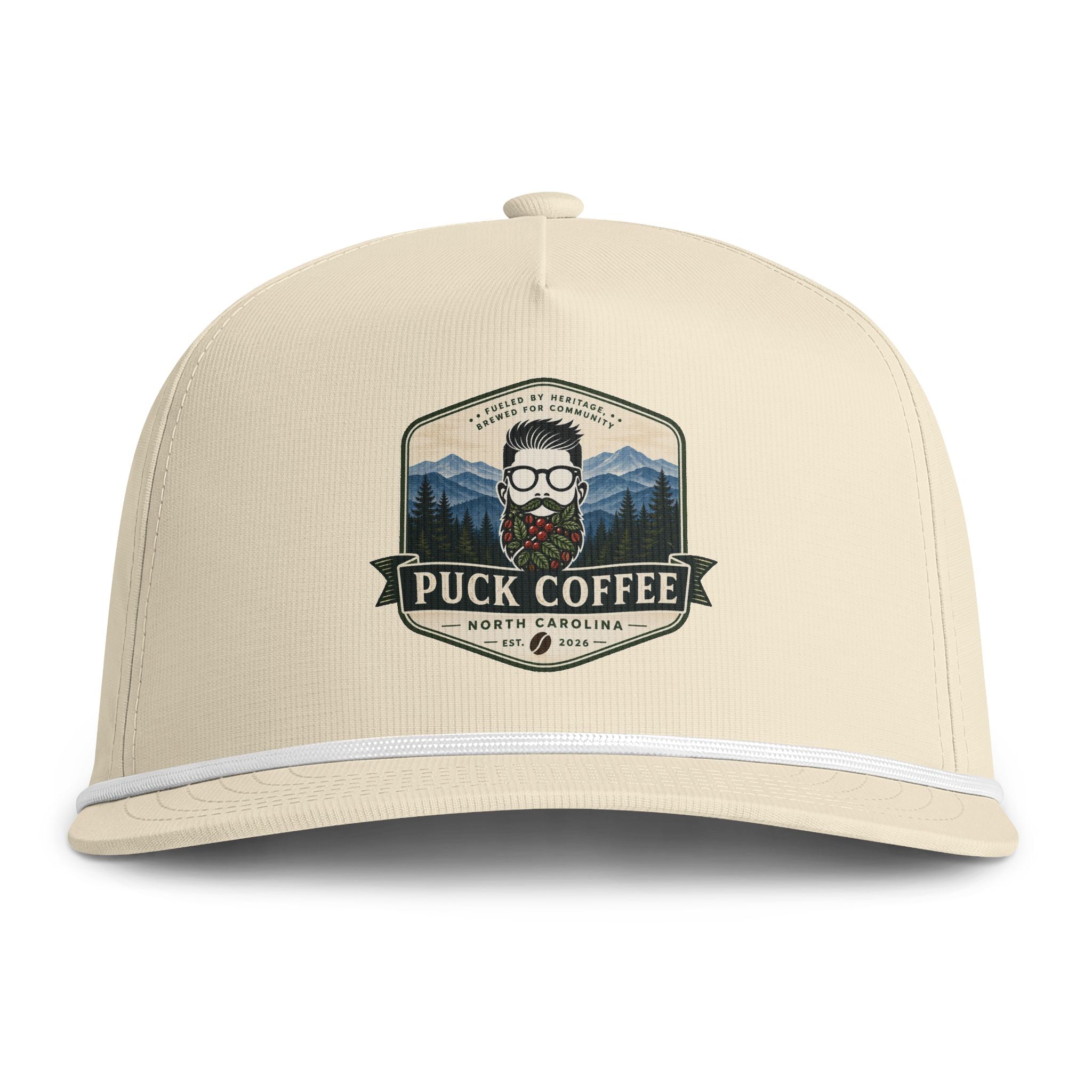 Puck Coffee Rope Cap – Vintage Mountain Coffee Logo Hat