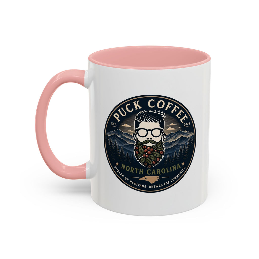 Puck Coffee North Carolina Accent Mug – Mountain Roaster Logo 11/15oz