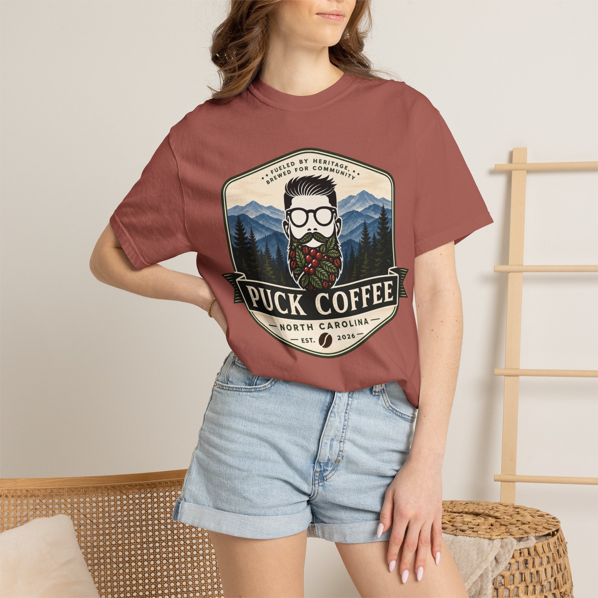 Puck Coffee Graphic T-Shirt — Mountain Beard Coffee Logo Tee