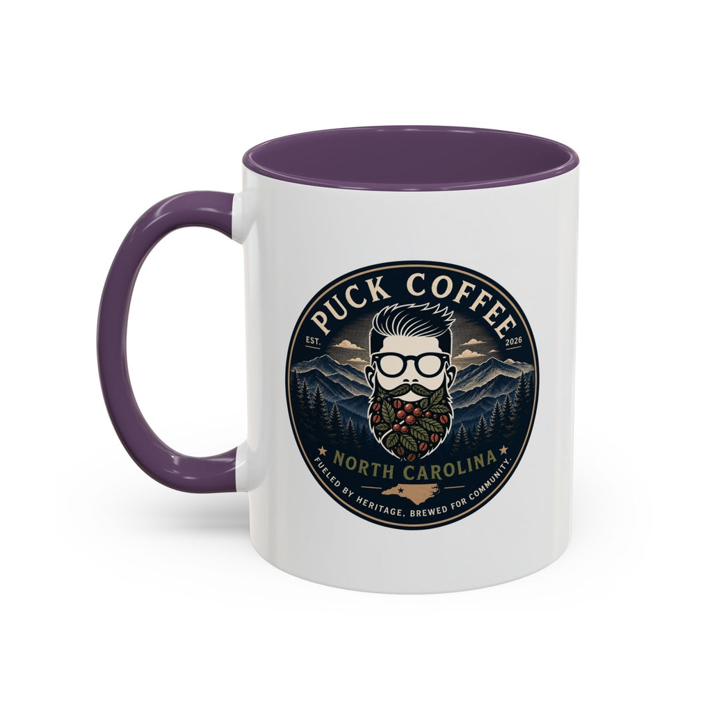 Puck Coffee North Carolina Accent Mug – Mountain Roaster Logo 11/15oz