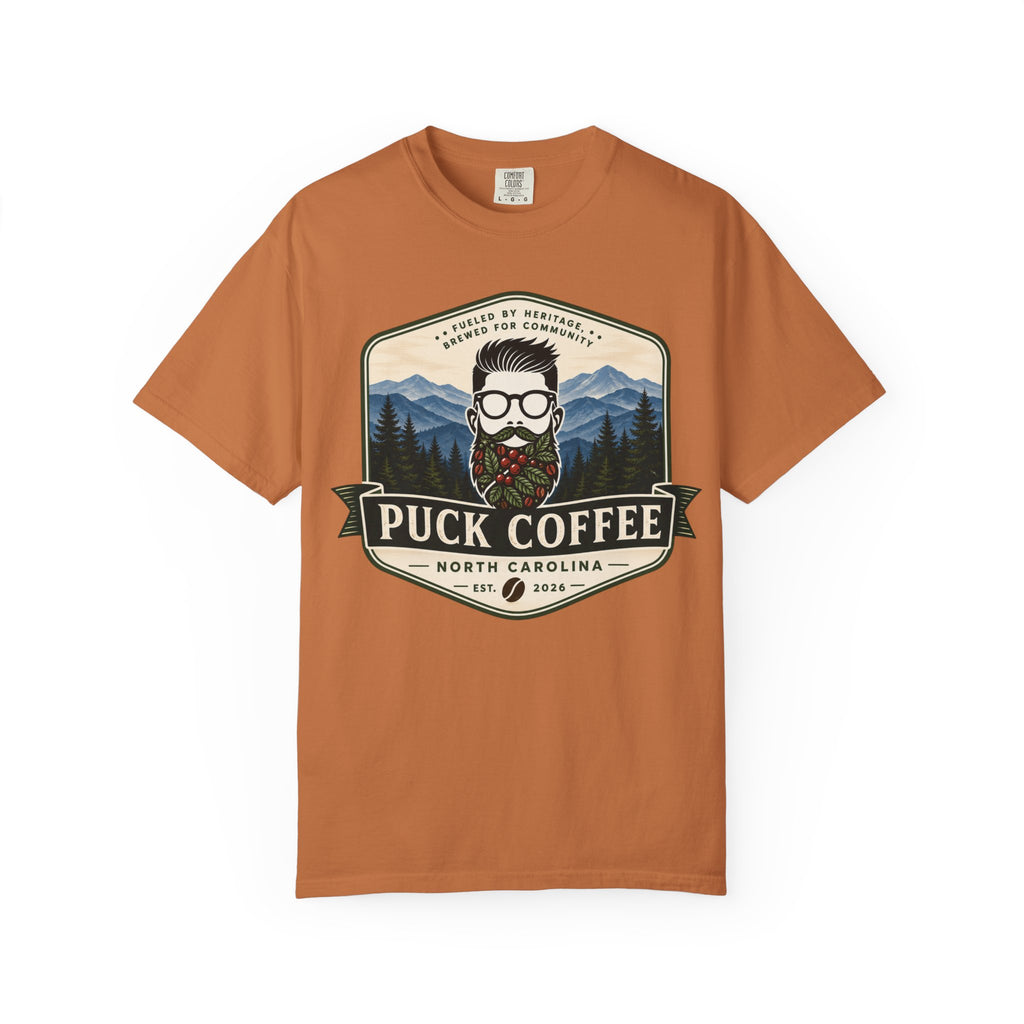 Puck Coffee Graphic T-Shirt — Mountain Beard Coffee Logo Tee