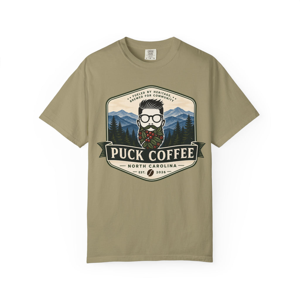 Puck Coffee Graphic T-Shirt — Mountain Beard Coffee Logo Tee