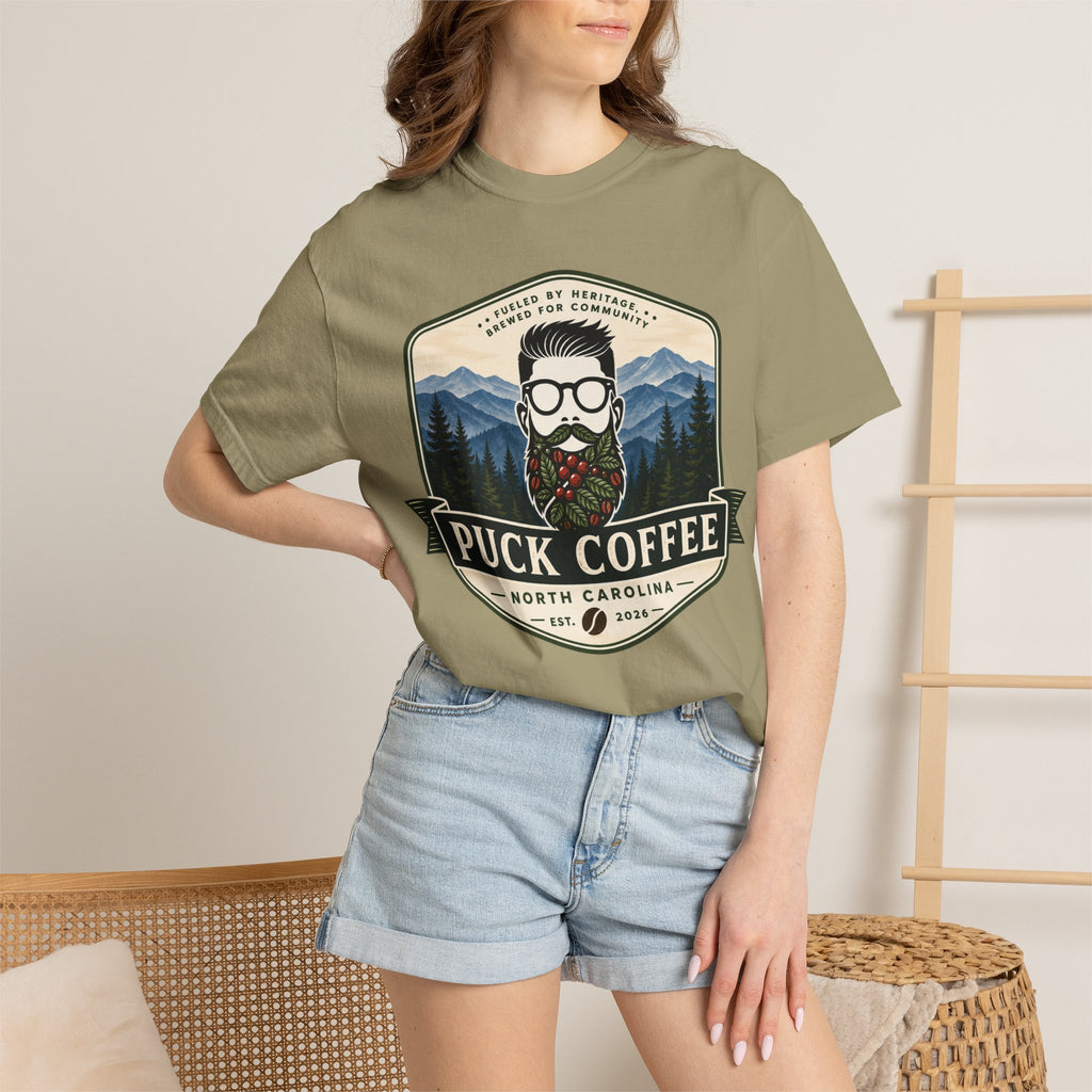 Puck Coffee Graphic T-Shirt — Mountain Beard Coffee Logo Tee