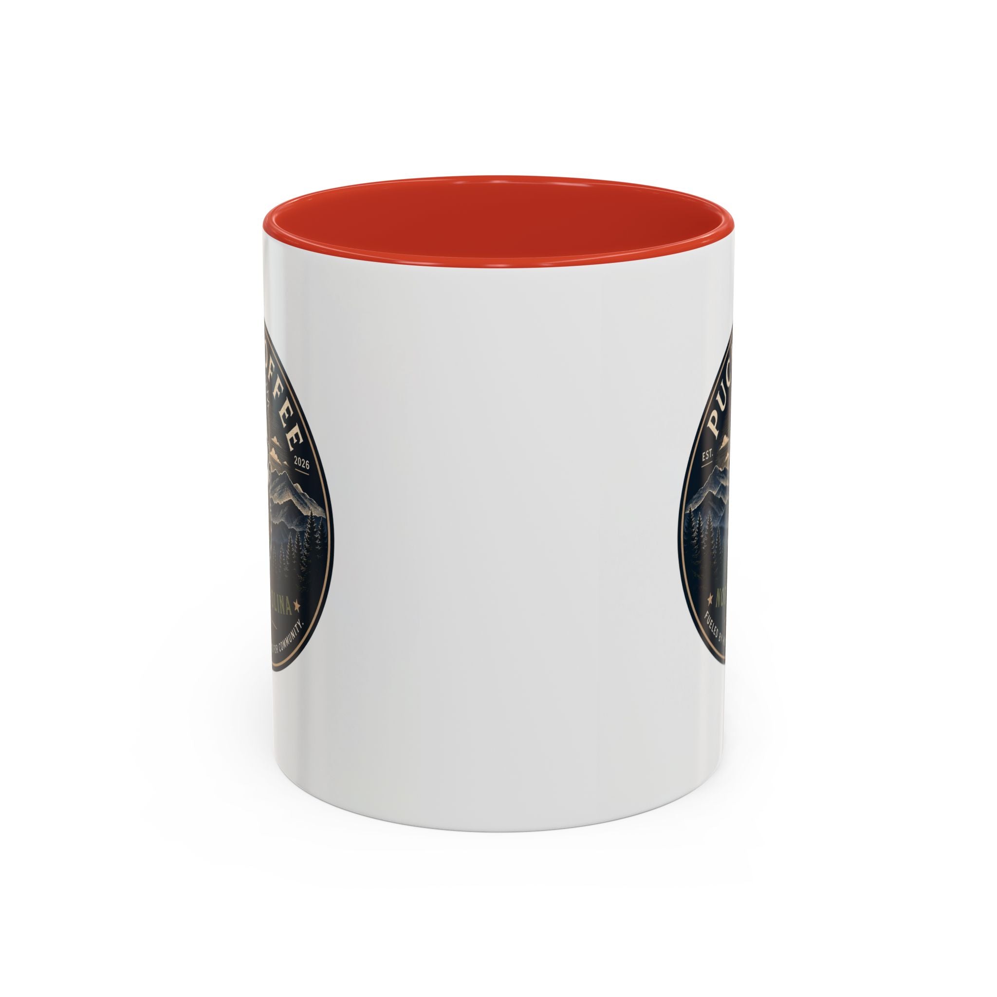 Puck Coffee North Carolina Accent Mug – Mountain Roaster Logo 11/15oz