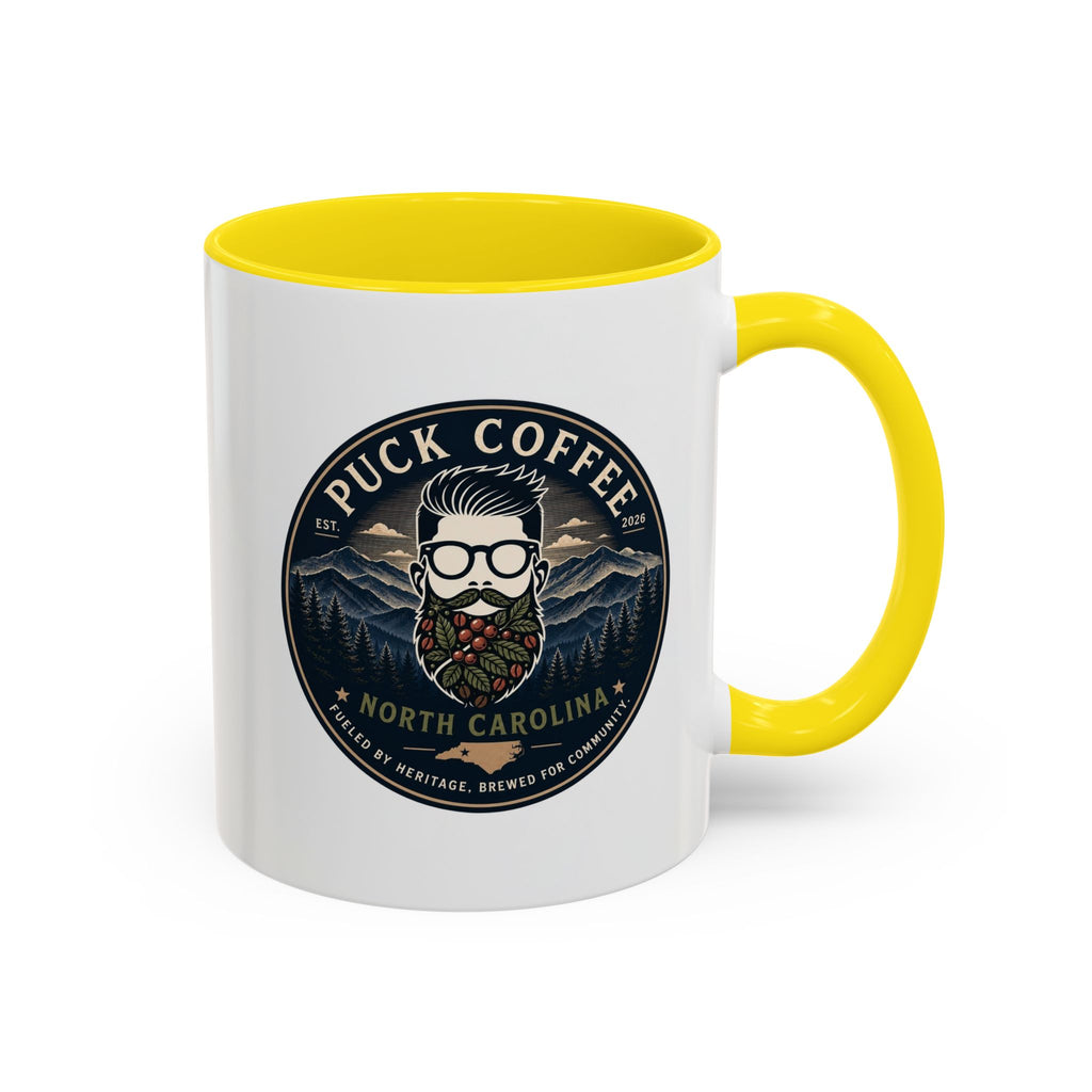 Puck Coffee North Carolina Accent Mug – Mountain Roaster Logo 11/15oz