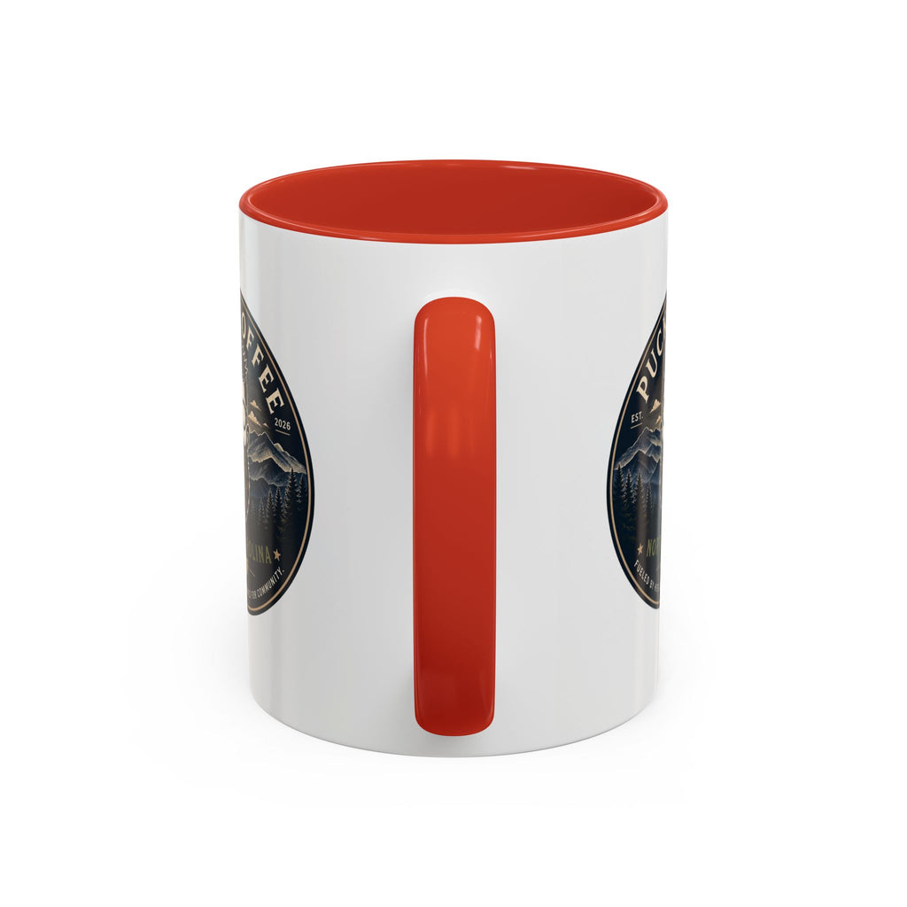 Puck Coffee North Carolina Accent Mug – Mountain Roaster Logo 11/15oz