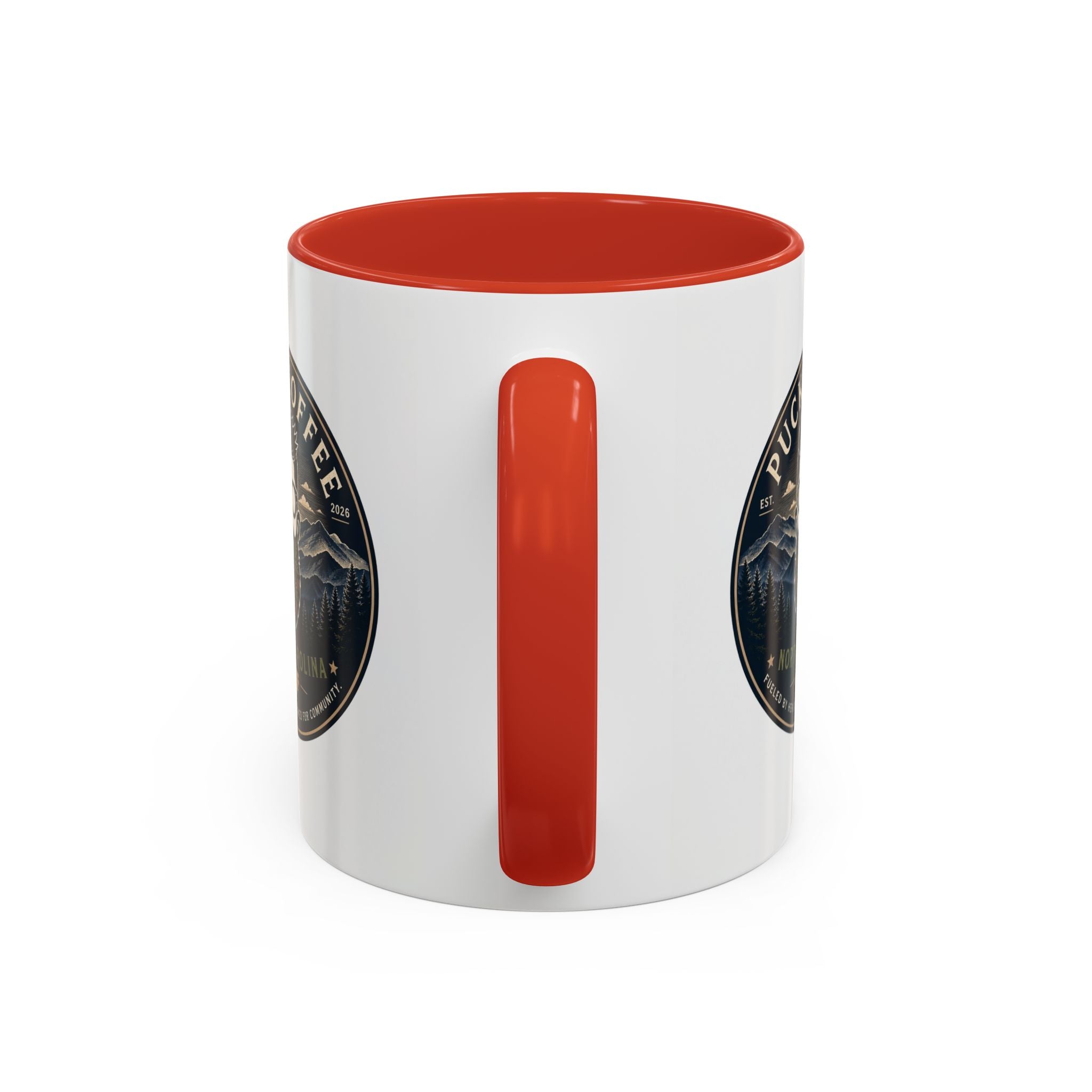 Puck Coffee North Carolina Accent Mug – Mountain Roaster Logo 11/15oz