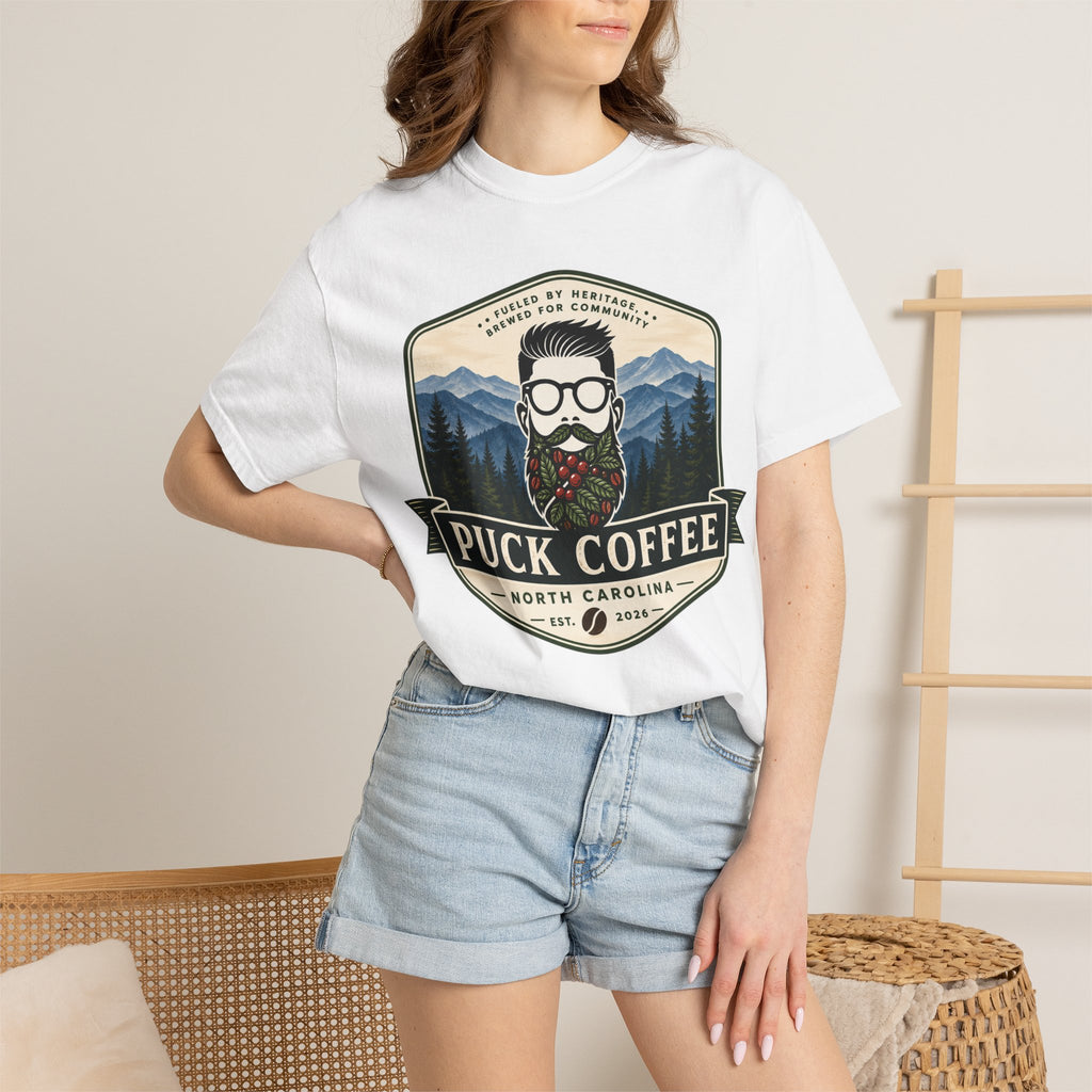 Puck Coffee Graphic T-Shirt — Mountain Beard Coffee Logo Tee