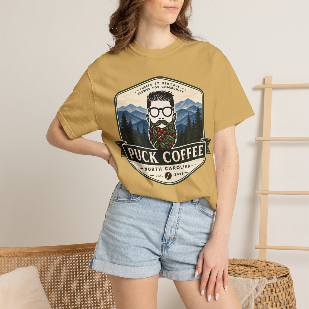 Puck Coffee Graphic T-Shirt — Mountain Beard Coffee Logo Tee