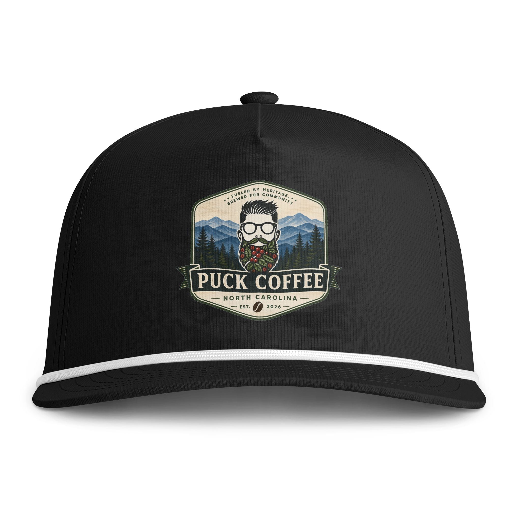 Puck Coffee Rope Cap – Vintage Mountain Coffee Logo Hat