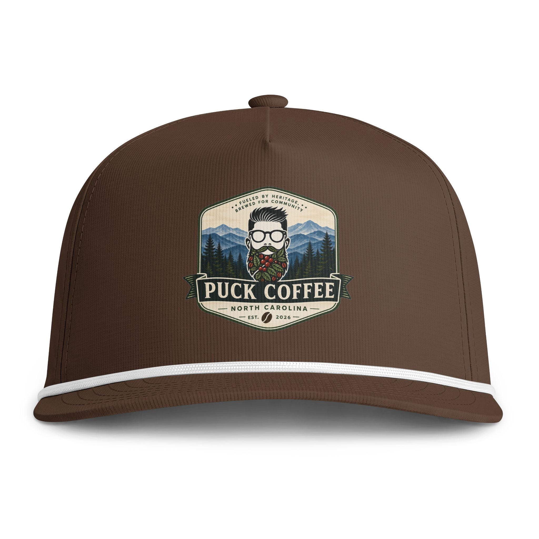 Puck Coffee Rope Cap – Vintage Mountain Coffee Logo Hat